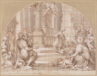 A+ 039
<br/>
Verkondiging aan Zacharias van Johannes' geboorte
<br/>
<em>Salimbeni, Ventura (1567/68-1613)</em>